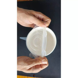 Set de 6 capace din silicon Kinghoff KH 1902, -40 până la 230°C, Potrivire strânsă și etanșă, Reutilizabil, Universal, Transparent