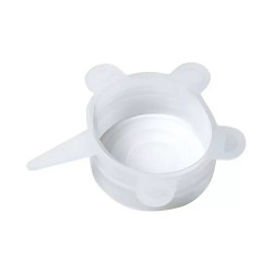 Set de 6 capace din silicon Kinghoff KH 1902, -40 până la 230°C, Potrivire strânsă și etanșă, Reutilizabil, Universal, Transparent