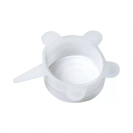 Set de 6 capace din silicon Kinghoff KH 1902, -40 până la 230°C, Potrivire strânsă și etanșă, Reutilizabil, Universal, Transparent