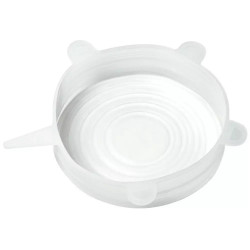 Set de 6 capace din silicon Kinghoff KH 1902, -40 până la 230°C, Potrivire strânsă și etanșă, Reutilizabil, Universal, Transparent