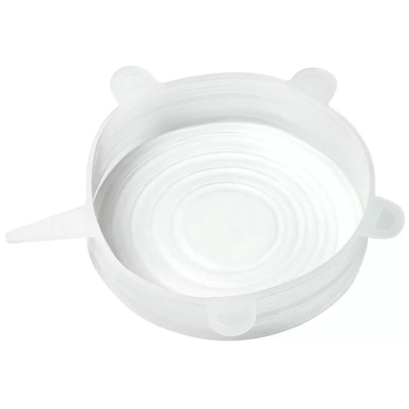 Set de 6 capace din silicon Kinghoff KH 1902, -40 până la 230°C, Potrivire strânsă și etanșă, Reutilizabil, Universal, Transparent
