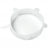 Set de 6 capace din silicon Kinghoff KH 1902, -40 până la 230°C, Potrivire strânsă și etanșă, Reutilizabil, Universal, Transparent