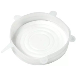 Set de 6 capace din silicon Kinghoff KH 1902, -40 până la 230°C, Potrivire strânsă și etanșă, Reutilizabil, Universal, Transparent
