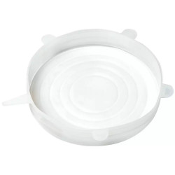 Set de 6 capace din silicon Kinghoff KH 1902, -40 până la 230°C, Potrivire strânsă și etanșă, Reutilizabil, Universal, Transparent