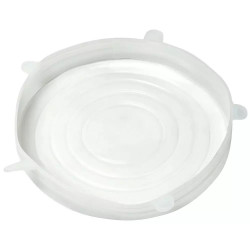 Set de 6 capace din silicon Kinghoff KH 1902, -40 până la 230°C, Potrivire strânsă și etanșă, Reutilizabil, Universal, Transparent