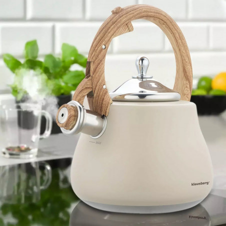Klausberg KB 7919 Fierbător cu vârtej, 2,8 l, Mâner izolat termic, Inducție, Bej
