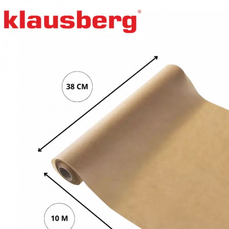 Pergament de copt Klausberg KB 7902, Rolă 10 m, 38 cm, -40 până la 230°C, Utilizare universală, Neaderent, Maro