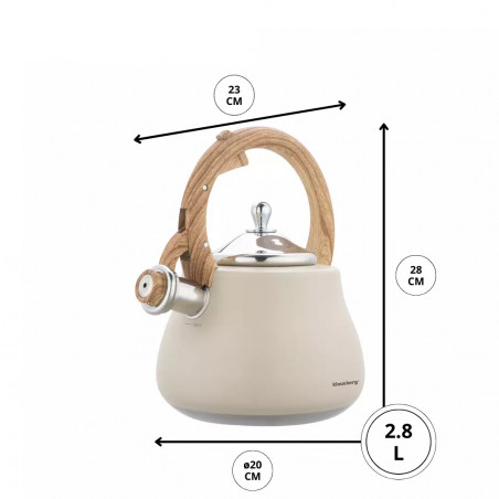 Klausberg KB 7919 Fierbător cu vârtej, 2,8 l, Mâner izolat termic, Inducție, Bej