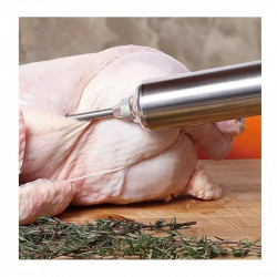 Seringă pentru marinat carne Klausberg KB 7842, 60 ml, 3 ace, oțel inoxidabil, fără BPA, argintiu