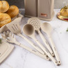 Set cuțite și ustensile Klausberg KB 7935, Placă și suport, 12 piese, Bej