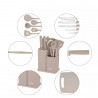 Set cuțite și ustensile Klausberg KB 7935, Placă și suport, 12 piese, Bej