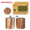 Klausberg KB 7859 Set moară de piper și sare, Mecanism ceramic, lemn de salcâm, maro