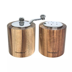 Klausberg KB 7859 Set moară de piper și sare, Mecanism ceramic, lemn de salcâm, maro