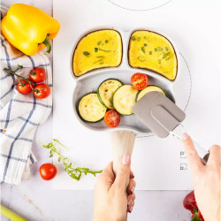 Klausberg KB 7824 Tigaie cu 3 compartimente, 19 cm, finisaj marmură, inducție, gri