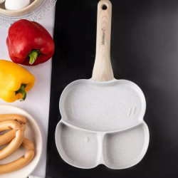Klausberg KB 7824 Tigaie cu 3 compartimente, 19 cm, finisaj marmură, inducție, gri