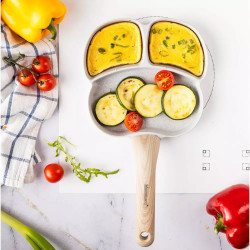 Klausberg KB 7824 Tigaie cu 3 compartimente, 19 cm, finisaj marmură, inducție, gri