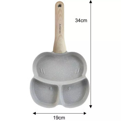 Klausberg KB 7824 Tigaie cu 3 compartimente, 19 cm, finisaj marmură, inducție, gri