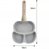Klausberg KB 7824 Tigaie cu 3 compartimente, 19 cm, finisaj marmură, inducție, gri