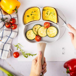 Klausberg KB 7824 Tigaie cu 3 compartimente, 19 cm, finisaj marmură, inducție, gri