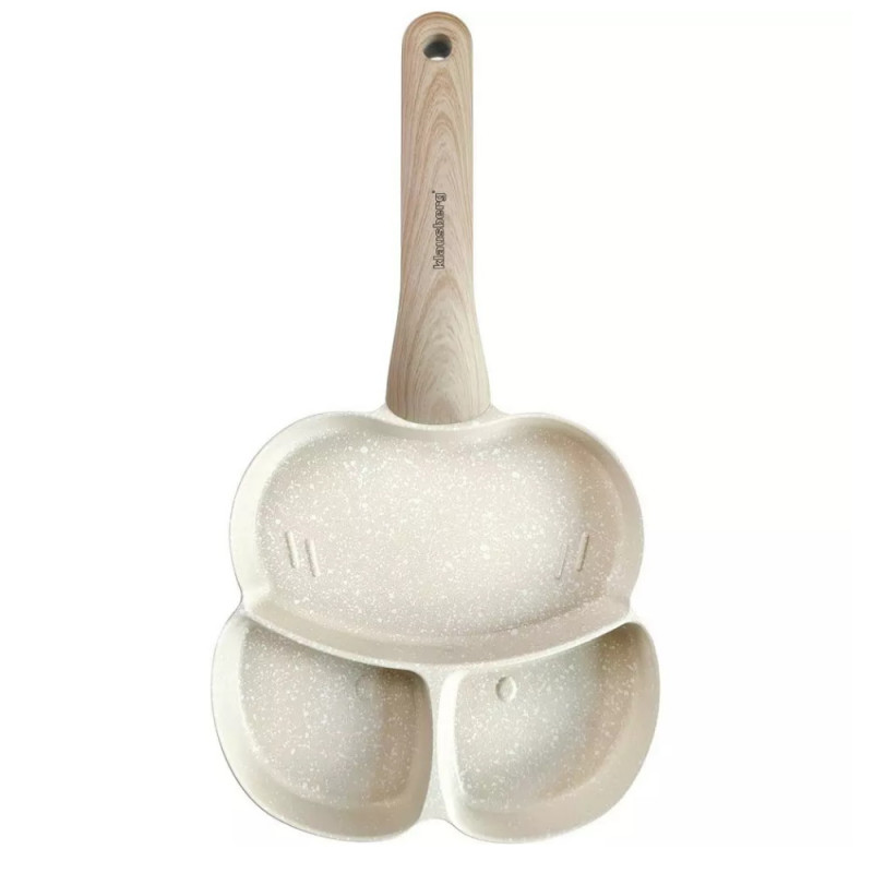 Klausberg KB 7825 Tigaie cu 3 compartimente, 19 cm, finisaj marmură, inducție, bej