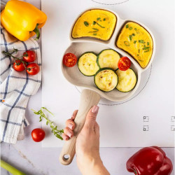 Klausberg KB 7825 Tigaie cu 3 compartimente, 19 cm, finisaj marmură, inducție, bej