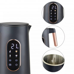 Fierbător electric Klausberg KB 7892, 2200W, 1,7 l, 13 setări, 4 programe, Afișaj LED, Bază rotativă, Negru / roz auriu