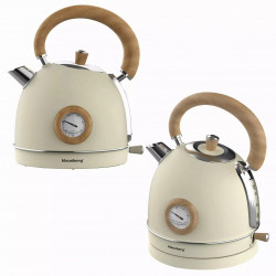 Fierbător electric cu termometru Klausberg KB 7906, 2200W, 1.8 l, Indicator nivel apă, Protecție supraîncălzire, Crem