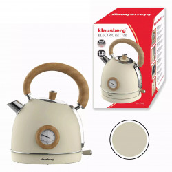 Fierbător electric cu termometru Klausberg KB 7906, 2200W, 1.8 l, Indicator nivel apă, Protecție supraîncălzire, Crem