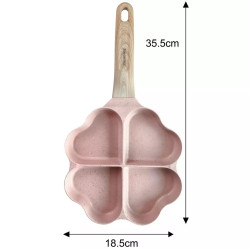 Klausberg KB 7820 Tigaie cu 4 compartimente, 19 cm, formă de inimă, strat de marmură, inducție, roz