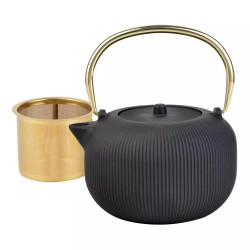 Infuzor Kinghoff KH 1931, 1 l, gura de scurgere profilată, fontă, interior emailat, negru