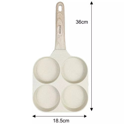 Klausberg KB 7823 Tigaie cu 4 compartimente, 18,5 cm, finisaj marmură, inducție, bej