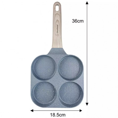 Klausberg KB 7822 Tigaie cu 4 compartimente, 18,5 cm, finisaj marmură, inducție, gri