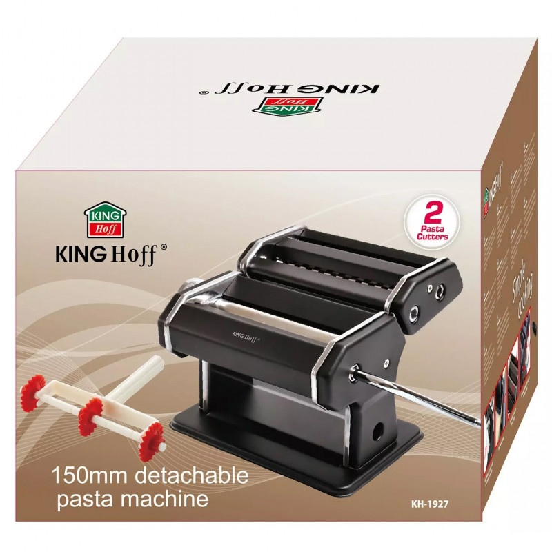 Kinghoff KH 1927 mașină de paste, Grosimea aluatului reglabilă, Lame interschimbabile, Negru