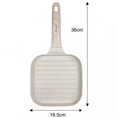Klausberg Tigaie pentru grătar KB 7812, 18.5 cm, finisaj marmură, mâner Cool Touch, inducție, bej