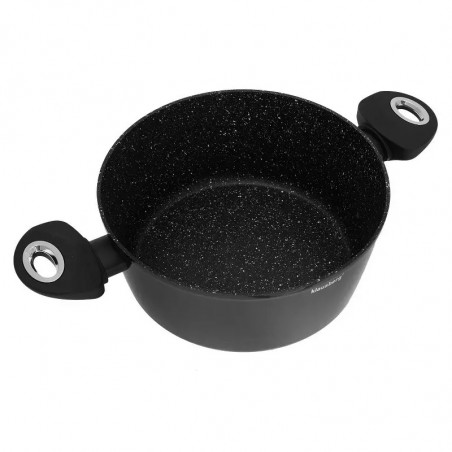 Set de oale și tigăi Klausberg KB 7322, 15 bucăți, Termocuplu, Orificiu de turnare, Inducție, Negru