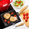 Kinghoff Grill Pan KH 1107, 26 cm, Fontă, Mâner pliabil, Inducție, Negru