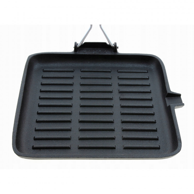Kinghoff Grill Pan KH 1107, 26 cm, Fontă, Mâner pliabil, Inducție, Negru