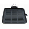Kinghoff Grill Pan KH 1107, 26 cm, Fontă, Mâner pliabil, Inducție, Negru