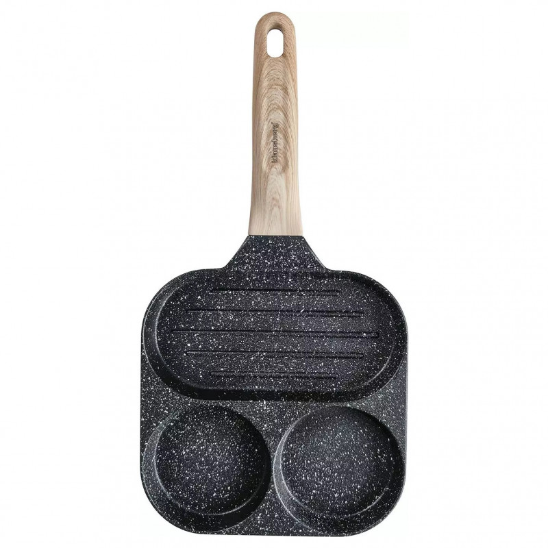 Klausberg KB 7816, 36 cm, Acoperire neaderentă din marmură, Mâner din lemn, Inducție, Negru