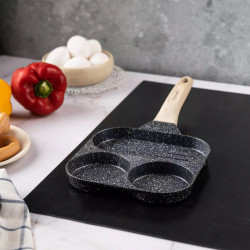 Klausberg KB 7816, 36 cm, Acoperire neaderentă din marmură, Mâner din lemn, Inducție, Negru