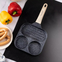 Klausberg KB 7816, 36 cm, Acoperire neaderentă din marmură, Mâner din lemn, Inducție, Negru