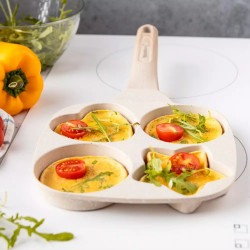 Klausberg KB 7809 tigaie cu patru compartimente, 19cm, Acoperire din marmură, Diverse forme, Inducție, Bej