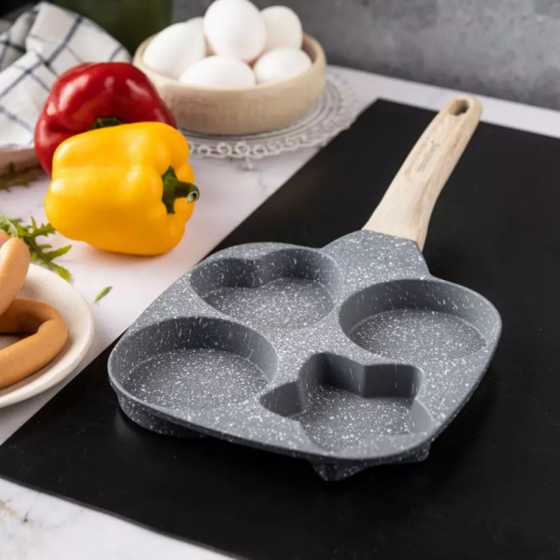 Klausberg KB 7808 Tigaie cu 4 compartimente, 19cm, Acoperire din marmură, Diverse forme, Inducție, Gri