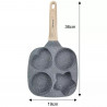 Klausberg KB 7808 Tigaie cu 4 compartimente, 19cm, Acoperire din marmură, Diverse forme, Inducție, Gri