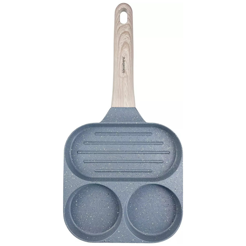 Klausberg KB 7817 Tigaie cu 3 compartimente, 18,5 cm, finisaj marmură, inducție, gri