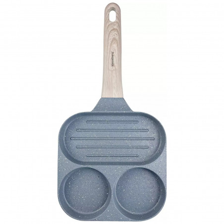 Klausberg KB 7817 Tigaie cu 3 compartimente, 18,5 cm, finisaj marmură, inducție, gri