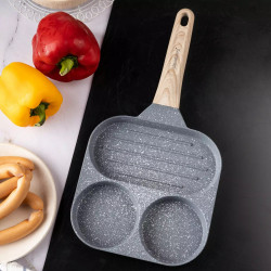 Klausberg KB 7817 Tigaie cu 3 compartimente, 18,5 cm, finisaj marmură, inducție, gri