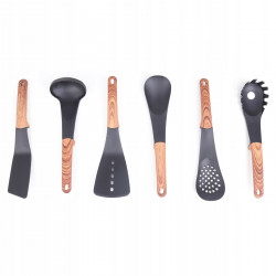 Set de aparate de bucătărie cu livrare Royalty Line RL-U03, 7 piese, polipropilenă, până la 210C, fără PFOA, negru