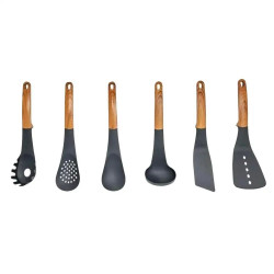 Set de aparate de bucătărie cu livrare Royalty Line RL-U03, 7 piese, polipropilenă, până la 210C, fără PFOA, negru