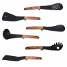 Set de aparate de bucătărie cu livrare Royalty Line RL-U03, 7 piese, polipropilenă, până la 210C, fără PFOA, negru